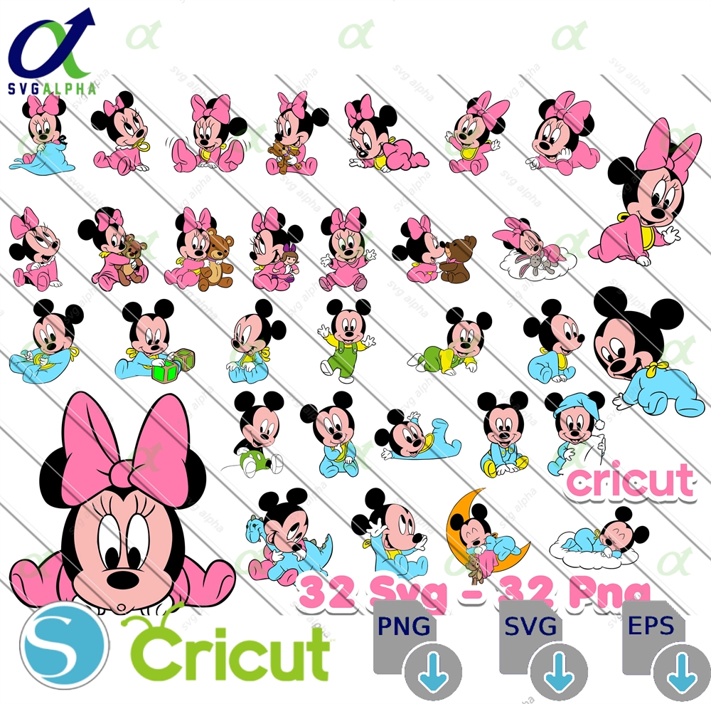 Baby Minnie Mickey Mouse Svg Birthday Party Cricut Files Digital Download